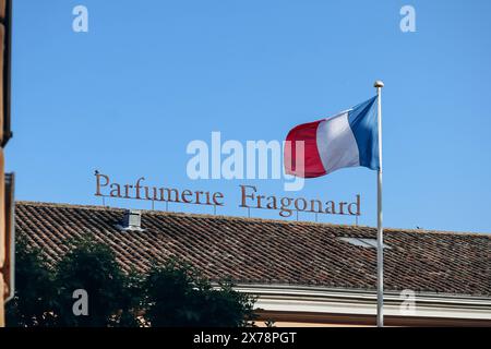 Grasse, France - 23 juillet 2023 : enseigne du musée Fragonard à Grasse, dans le sud de la France Banque D'Images