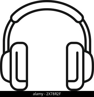Illustration vectorielle simple des écouteurs overear dans un style artistique de ligne propre Illustration de Vecteur