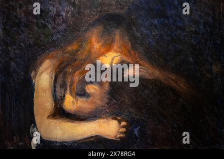 'Le vampire' (ou 'amour et douleur' 1893) par Edvard Munch au Musée d'Art de Gothenburg, Gothenburg, Suède Banque D'Images