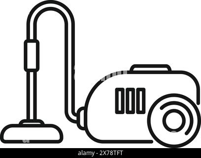 Dessin au trait simpliste d'un aspirateur moderne, parfait pour les icônes ou les manuels Illustration de Vecteur