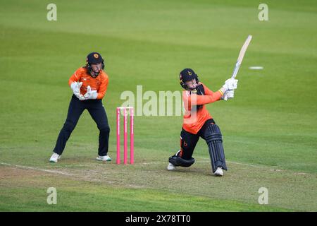 Southampton, Royaume-Uni, 18 mai 2024. Kirstie Gordon des Blaze battant lors du match de la Charlotte Edwards Cup entre les Southern Vipers et les Blaze au Utilita Bowl, Southampton. Crédit : Dave Vokes/Alamy Live News Banque D'Images