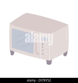 Four à micro-ondes isolé sur fond blanc. Illustration vectorielle de micro-ondes dans un style plat Illustration de Vecteur