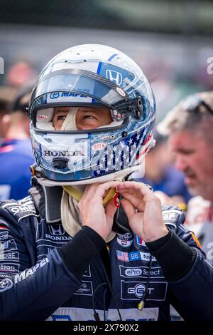 Speedway, Indiana, États-Unis. 18 mai 2024. MARCO ANDRETTI (98) de Nazareth, Pennsylvanie se prépare à se qualifier pour la 108e course de l'Indianapolis 500 au Indianapolis Motor Speedway à Speedway, IN. (Crédit image : © Walter G. Arce Sr./ASP via ZUMA Press Wire) USAGE ÉDITORIAL SEULEMENT! Non destiné à UN USAGE commercial ! Banque D'Images