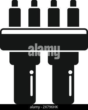 Illustration de silhouette vectorielle noire et blanche de divers adaptateurs de prise électrique Illustration de Vecteur
