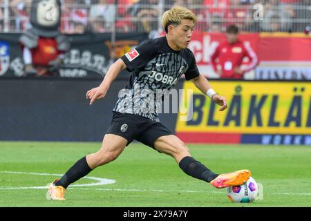 Berlin, Deutschland. 18 mai 2024. Ritsu Doan (SC Freiburg, n° 42), 1. FC Union Berlin vs SC Freiburg, 1ère Bundesliga, football, DFB, Bundesliga, saison 2023/2024, Alte Foersterei, 34e journée, crédit : HMB Media/Alamy Live News Banque D'Images