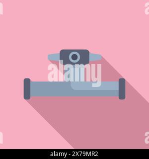 Illustration vectorielle d'une icône stylisée de vanne de pipeline sur un fond rose Illustration de Vecteur