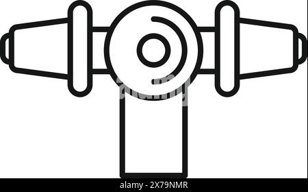 Illustration vectorielle simplifiée d'un télescope en style dessin au trait pour les icônes et les éléments de conception Illustration de Vecteur