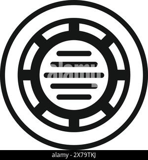 Graphique noir et blanc d'un labyrinthe circulaire avec un design simple et moderne Illustration de Vecteur