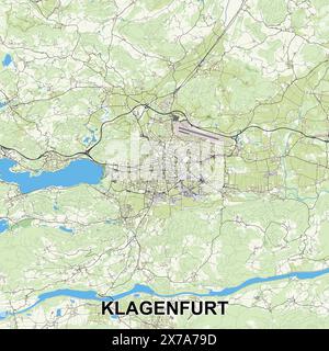 Klagenfurt, Autriche carte affiche art Illustration de Vecteur