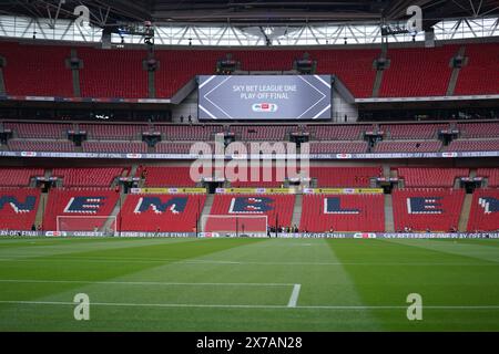 LONDRES, ANGLETERRE - 18 MAI : vue générale du stade de Wembley avant le match final de Sky Bet League One Play-Off entre Bolton Wanderers et Oxford United au stade de Wembley le 18 mai 2024 à Londres, en Angleterre. (Photo de Dylan Hepworth/MB Media) Banque D'Images