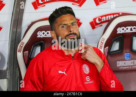 Olivier Giroud de l'AC Milan lors du match de Serie A entre le Torino FC et l'AC Milan le 18 mai 2024 au stade olympique Grande Torino de Turin, Italie. Banque D'Images