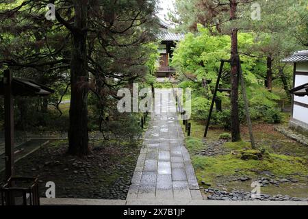 Cour du temple Seiryo-ji à Kyoto, Japon Banque D'Images