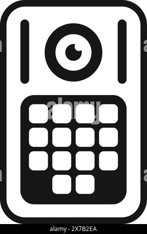 Illustration vectorielle simple en noir et blanc d'une télécommande universelle Illustration de Vecteur