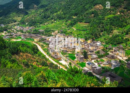 Nanxi Tulou cluster, alias tulou grand mur, situé à yongding, fujian, chine Banque D'Images