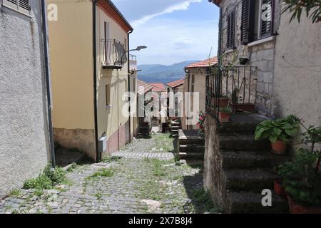 Macchiagodena - Scorcio del borgo da Salita Vittorio Veneto Banque D'Images