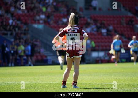 St Helens, Merseyside, Royaume-Uni. 19 mai 2024. Betfred Challenge Cup Rugby : Wigan Warriors Women vs Leeds Rhinos Women au Totally Wicked Stadium. Grce Banks pendant le match. Crédit James Giblin Photography/Alamy Live News. Banque D'Images