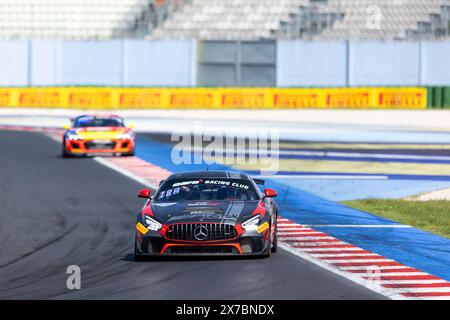 15 PAPADOPULOS Alexandre (usa), IBANEZ TRULLOLS Liuc (spa), NM Racing Team, Mercedes-AMG GT4, action lors de la 2ème manche de la 2024 GT4 European Series propulsé par Rafa Racing Club sur le Misano World circuit Marco Simoncelli, du 17 au 19 mai 2024 à Misano Adriatico, Italie - photo Damien Doumergue / DPPI Banque D'Images