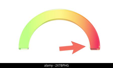 Verre de couleur Tableau de bord indicateur de vitesse coloré rendu 3D. Banque D'Images