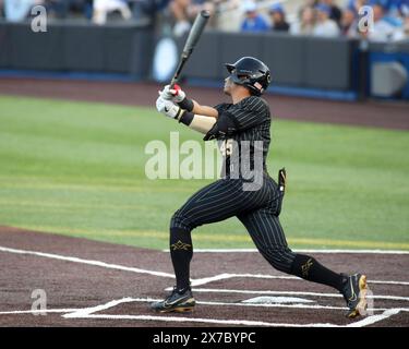 Lexington, Kentucky, États-Unis. 16 mai 2024. Alan Espinal de Vanderbilt lors d'un match entre les Wildcats du Kentucky et les Commodores de Vanderbilt au Kentucky Proud Park à Lexington, Kentucky. Kevin Schultz/CSM/Alamy Live News Banque D'Images