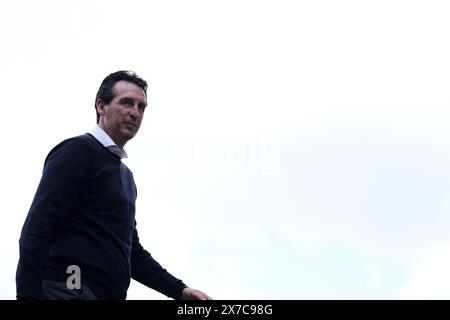 Unai Emery, le manager d'Aston Villa, lors du match de premier League à Selhurst Park, Londres. Date de la photo : dimanche 19 mai 2024. Banque D'Images