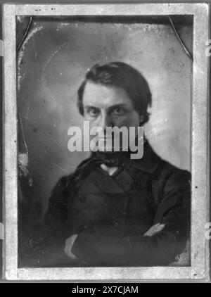 Louis Blanc, portrait en demi-longueur, face avant, bras croisés, Hallmark : Rinhart 9., blanc identifié par Frederick Rock, 2010 ; voir http://www.assemblee-nationale.fr/histoire/7eo.asp#P91 11672, Alternative identification : Edwin Booth, 1833-1893., achat ; Alice H. Cox et Mary H. Evans ; 1954., fait partie de : Brady-Handy collection , fait partie de : daguerréotype collection , produit par Mathew Brady's studio. Blanc, Louis, 1811-1882. Banque D'Images