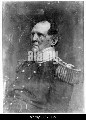 Winfield Scott, portrait de la tête et des épaules, aux trois quarts à gauche, en uniforme militaire, rayé au dos de la planche : 429., Hallmark: 40 (coin rogné obscurcissant poinçon)., identification à partir d'une lithographie de François d'Avignon, planche 9 dans Charles Edwards Lester's Gallery of Illustrious Americans, 1850, publié par M.B. Brady., face à la lumière / H. Pfister. Washington : Smithsonian institution Press, 1978, p. 344., Transfer ; U.S. War College; 1920. (DLC/PP-1920:46153)., fait partie de : collection daguerréotype , produit par le studio de Mathew Brady., prêt d'exposition 4116-L.. Scott, Winfield, Banque D'Images