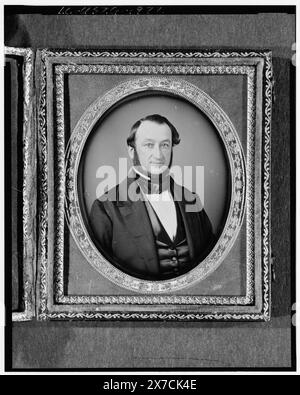 Alexander de Witt, portrait de la tête et des épaules, face avant, photographe non identifié., Hallmark : Rinhart 2., cas : Rinhart 229., mèche de cheveux d'accompagnement., étiquette d'accompagnement : Colonel Alexander de Witt d'Oxford., faisait partie du LOT 8492., transfert ; Division manuscrite ; 1959., fait partie de : Clara Barton Papers, 1834-1918, fait partie de : collection daguerréotype de Witt, Alexander, 1798-1879. Banque D'Images