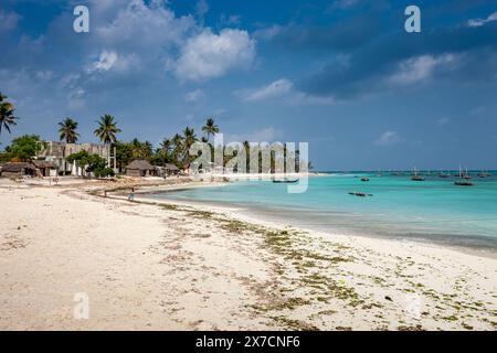 Tanzanie, Zanzibar, Ras Nungwi, vue sur la plage Banque D'Images