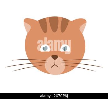 Chat gingembre rayé mignon Illustration de Vecteur