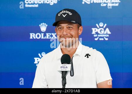 Louisville, Kentucky, États-Unis. 18 mai 2024. Xander Schauffele s’adresse aux médias après la troisième manche du Championnat PGA 2024 au Valhalla Golf Club. (Crédit image : © Debby Wong/ZUMA Press Wire) USAGE ÉDITORIAL SEULEMENT! Non destiné à UN USAGE commercial ! Banque D'Images