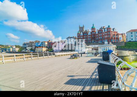 Vue des bâtiments Cromer dans le nord du Norfolk, Royaume-Uni depuis l'embarcadère Banque D'Images