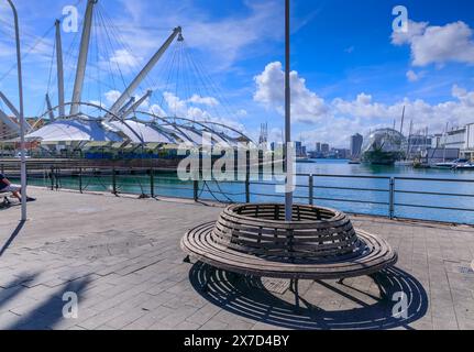 Paysage urbain de Gênes en Italie : vue sur le Vieux Port. Banque D'Images