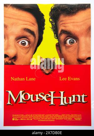 Couverture de l'information publicitaire pour le film Mouse Hunt, une comédie d'action qui a été publié en 1997 Banque D'Images