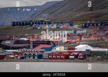 Longyearbyen ville sur Spitzberg Norvège Banque D'Images