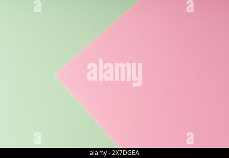 Papier abstrait multicolore de palette de couleurs rose pastel et vert, avec forme géométrique Banque D'Images
