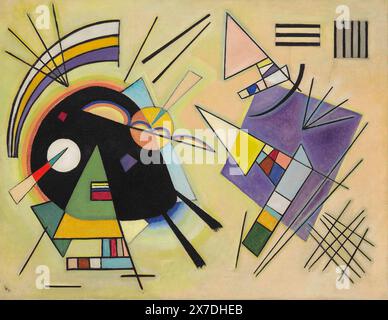 Noir et violet, [ Schwarz und violett] peinture abstraite de l'artiste peintre russe Wassily Kandinsky. 1923 Banque D'Images