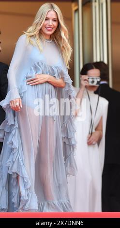 Cannes, France. 19 mai 2024. L'actrice britannique Sienna Miller assiste à la première de Horizon : an American Saga au 77e Festival de Cannes, en France, le dimanche 19 mai 2024. Photo de Rune Hellestad/ crédit : UPI/Alamy Live News Banque D'Images