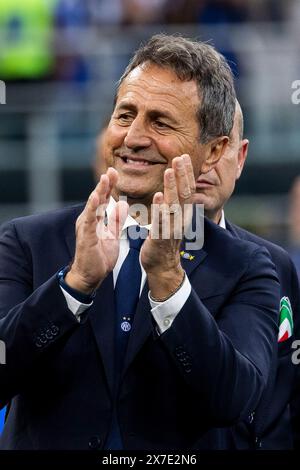 Milan, Italie. 19 mai 2024. Riccardo Ferri lors de la cérémonie de remise des prix célébrant la victoire du titre de Serie A et du 20e Scudetto après le match de Serie A TIM entre le FC Internazionale et le SS Lazio au stade Giuseppe Meazza à Milan, Italie, le 19 mai 2024 crédit : Mairo Cinquetti/Alamy Live News Banque D'Images