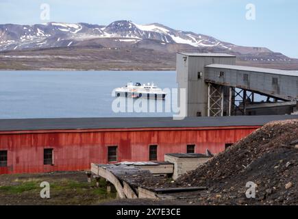 Avant-poste minier russe à Barentsburg Svalbard Banque D'Images