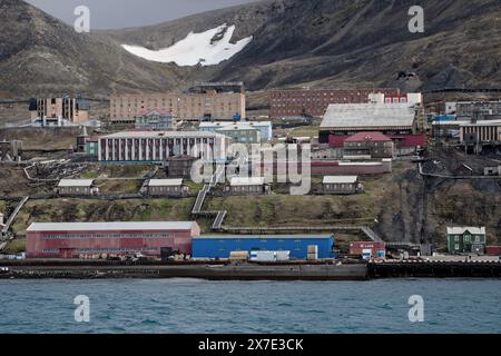 Avant-poste minier russe à Barentsburg Svalbard Banque D'Images