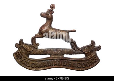 Insigne de casquette des Royal Canadian Dragoons. Banque D'Images