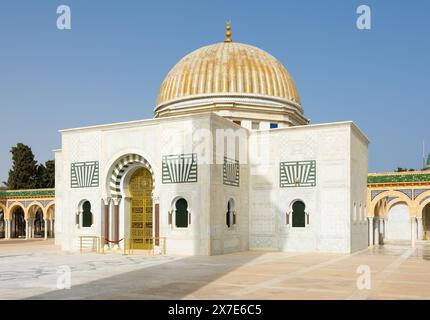 Mausolée à dôme doré de Habib Bourguiba à Monastir, Tunisie Banque D'Images