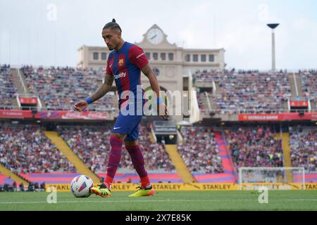 19 mai 2024 ; Estadi ol&#xed;mpic llu&#xed;s Companys, Barcelone, Espagne, Espagnol la Liga Football, Barcelone contre Rayo Vallecano ; Raphinha FC de Barcelone Banque D'Images