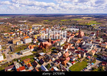 Vue aérienne de la ville polonaise de Zmigrod Banque D'Images