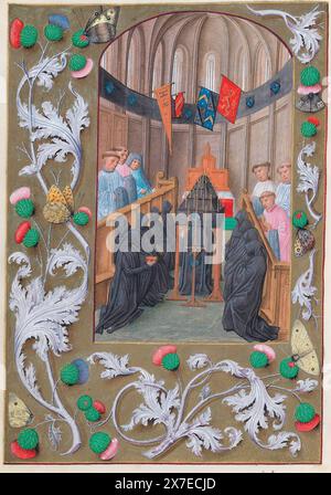 Heures de la Reine Isabelle la Catholique, Reine d'Espagne, Service funéraire vers 1500 Banque D'Images