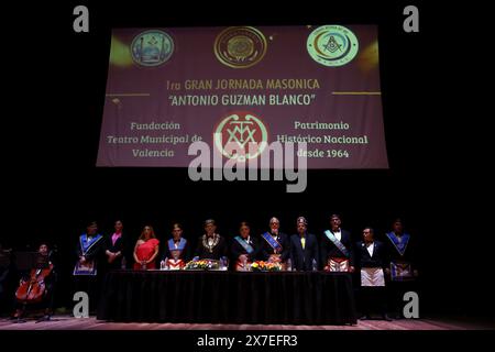 Valencia, Carabobo, Venezuela. 19 mai 2024. 19 mai 2024. Célébration de la première grande journée maçonnique 'Antonio Guzman Blanco'' en l'honneur du 200e anniversaire de la Grande Loge du Venezuela, tenue au théâtre municipal de la ville de Valence, État de Carabobo. Photo : Juan Carlos HernÃndez. (Crédit image : © Juan Carlos Hernandez/ZUMA Press Wire) USAGE ÉDITORIAL SEULEMENT! Non destiné à UN USAGE commercial ! Banque D'Images