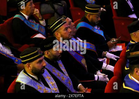 Valencia, Carabobo, Venezuela. 19 mai 2024. 19 mai 2024. Célébration de la première grande journée maçonnique 'Antonio Guzman Blanco'' en l'honneur du 200e anniversaire de la Grande Loge du Venezuela, tenue au théâtre municipal de la ville de Valence, État de Carabobo. Photo : Juan Carlos HernÃndez. (Crédit image : © Juan Carlos Hernandez/ZUMA Press Wire) USAGE ÉDITORIAL SEULEMENT! Non destiné à UN USAGE commercial ! Banque D'Images