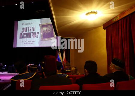 Valencia, Carabobo, Venezuela. 19 mai 2024. 19 mai 2024. Célébration de la première grande journée maçonnique 'Antonio Guzman Blanco'' en l'honneur du 200e anniversaire de la Grande Loge du Venezuela, tenue au théâtre municipal de la ville de Valence, État de Carabobo. Photo : Juan Carlos HernÃndez. (Crédit image : © Juan Carlos Hernandez/ZUMA Press Wire) USAGE ÉDITORIAL SEULEMENT! Non destiné à UN USAGE commercial ! Banque D'Images