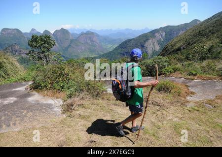 Parc d'État de Três Picos. Situé dans la Serra do Mar, dans la région montagneuse de la ville de Nova Friburgo, dans l'état de Rio de Janeiro Banque D'Images