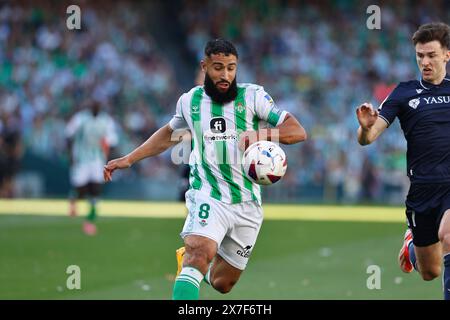 Sevilla, Espagne. 19 mai 2024. Nabil Fekir (Betis) Football/Football : Espagnol 'LaLiga EA Sports' match entre Real Betis Balompie 0-2 Real Sociedad à l'Estadio Benito Villamarin à Séville, Espagne . Crédit : Mutsu Kawamori/AFLO/Alamy Live News Banque D'Images